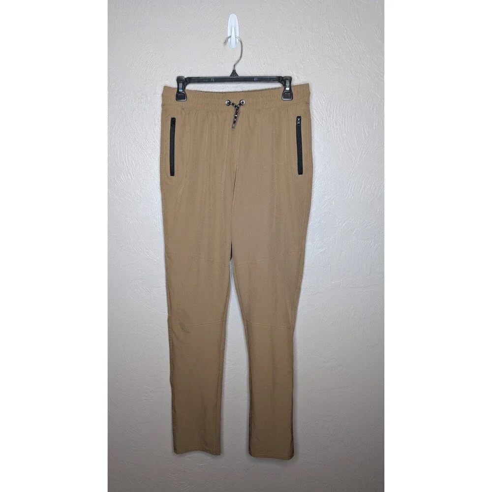 Lee Boys XL (18) Tan Athletic Slim Straight Leg Pants Zip Pockets